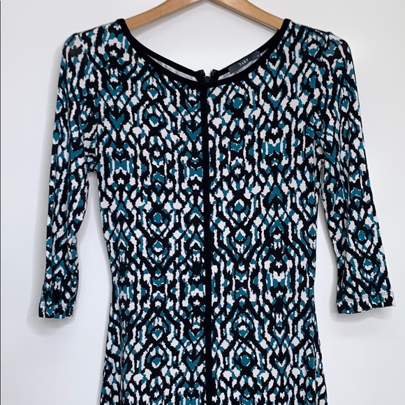 TART • Ikat Black Teal Modal Jersey Stretch Dress - Picture 2 of 8